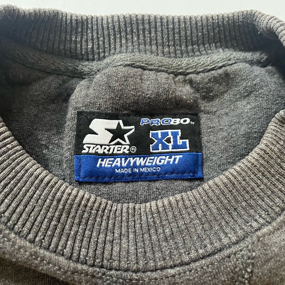 Upcycled STARTER Charcoal Heavyweight Sweatshirt. - Picture 4 of 5